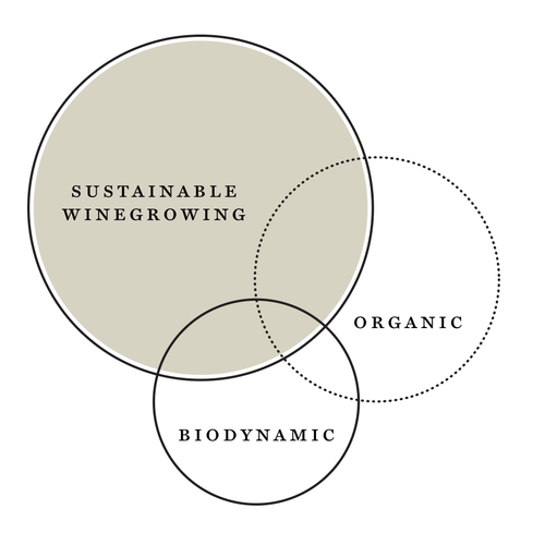 sustainable wine growing Venn diagram by Discover California Wines