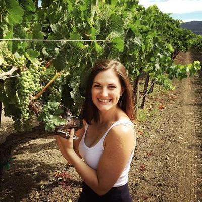 erin brooks from the wine advocate pruning vines